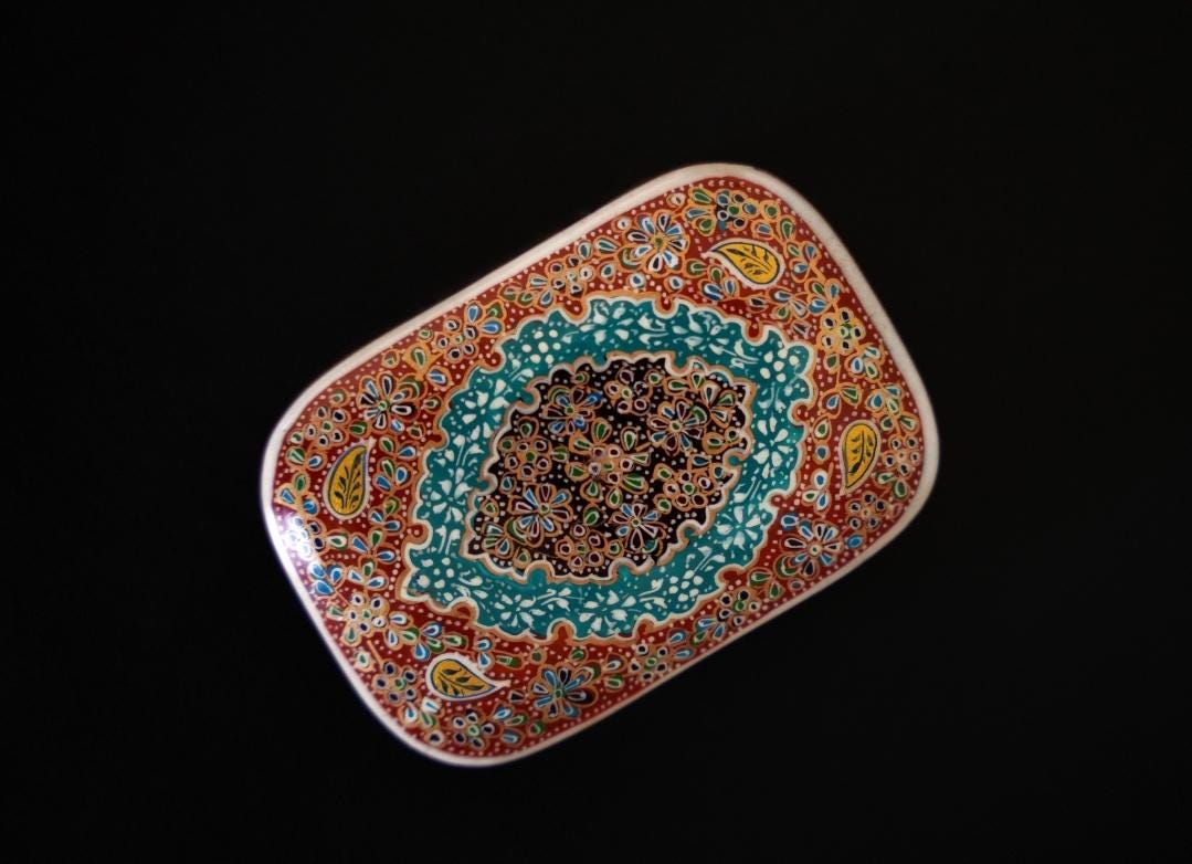 the anar box – hand-painted jewelry box, small floral trinket box, gift for her/ gifts for him