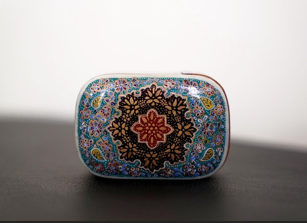 the laleh box – hand-painted jewelry box, small floral trinket box, gift for her/ gifts for him