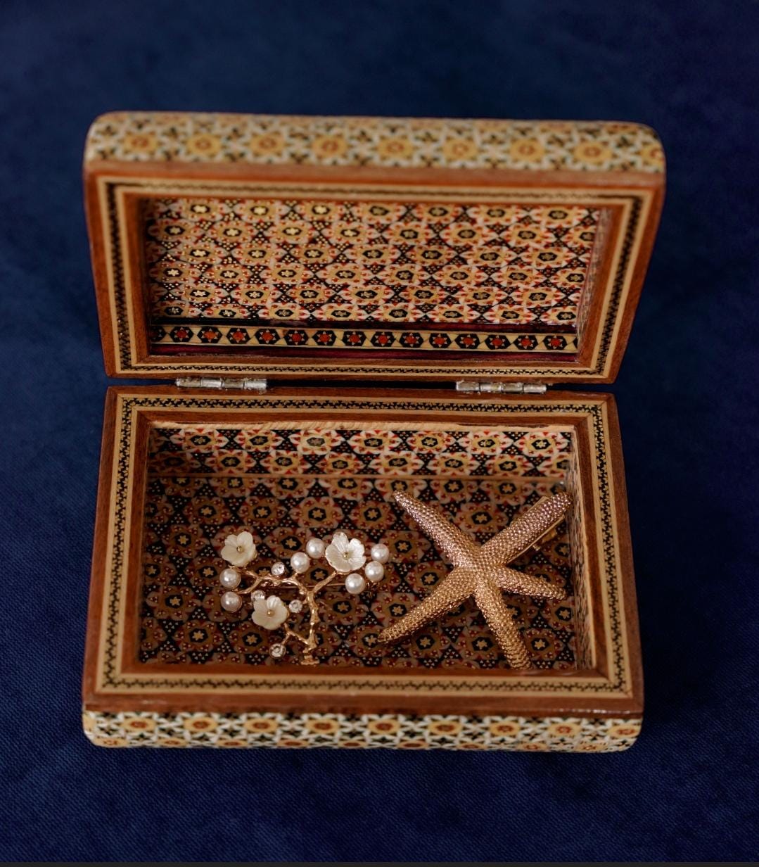 small bostan box – handmade khatam marquetry jewelry or keepsake box