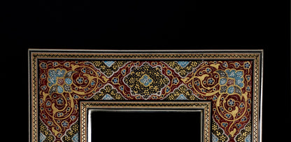 Hand-Painted Tazhib Mirror – Red (28×23 cm) – Luxury Handcrafted Art by Pilardi