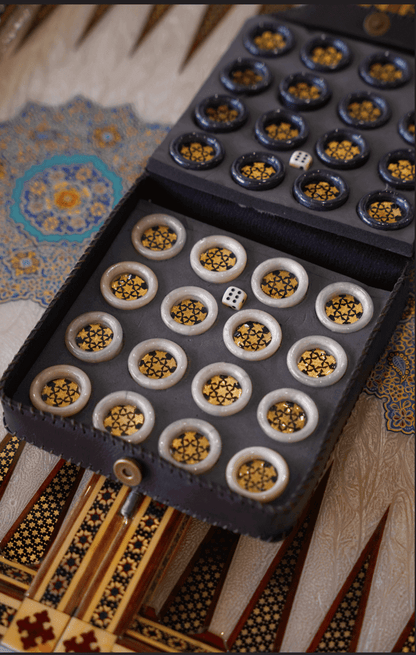 Handcrafted backgammon chess set with balanced chessboard design