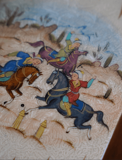 Polo Scene Hand‑Painted Chess & Backgammon Set – Pilardi – Luxury Handcrafted Art by Pilardi