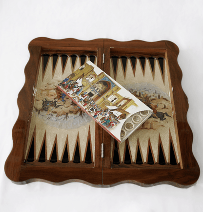 Polo Scene Hand‑Painted Chess & Backgammon Set – Pilardi – Luxury Handcrafted Art by Pilardi