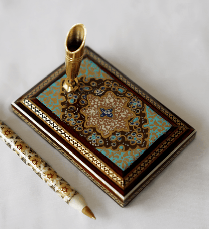 Hand - Painted Desk Pen Stand – Collectible Writing Accessory – Luxury Handcrafted Art by Pilardi