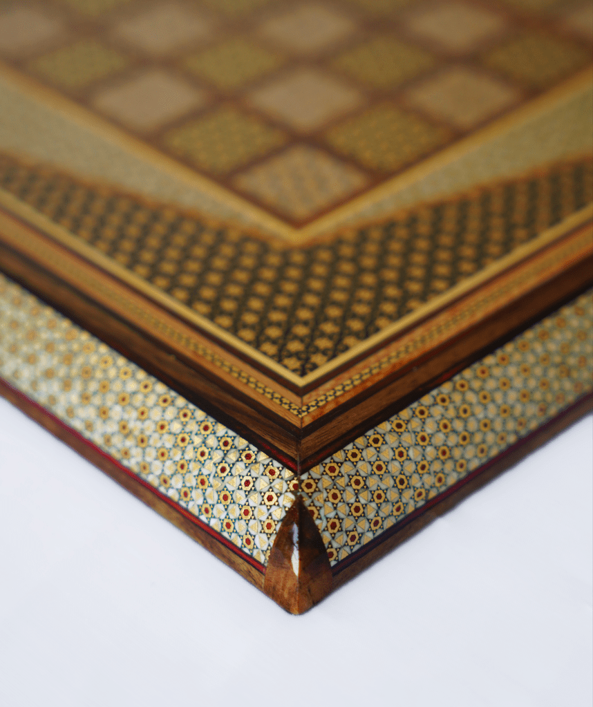 khatam marquetry chess backgammon set chess side