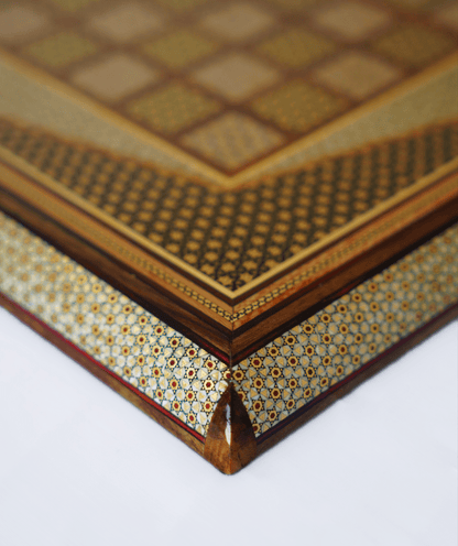 khatam marquetry chess backgammon set chess side