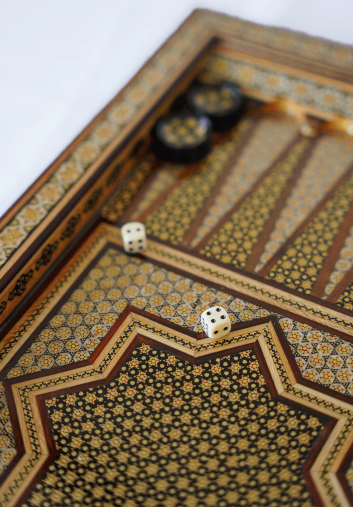 khatam marquetry chess backgammon set marquetry detail