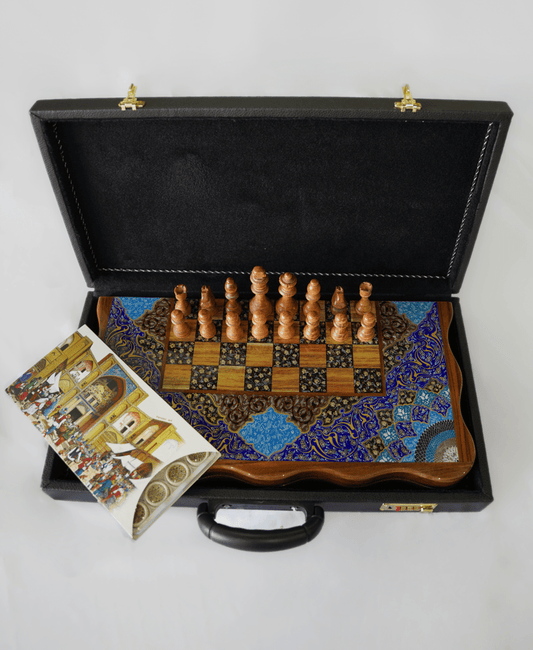 Tazhib Marquetry Chess & Backgammon – Medium – Pilardi – Luxury Handcrafted Art by Pilardi