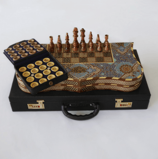Floral Hand‑Painted Chess & Backgammon – Collector Edition – Pilardi – Luxury Handcrafted Art by Pilardi