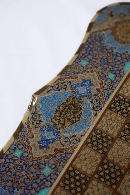 Close-up of the intricate design on the hand-painted chess and backgammon set – Floral Collector Edition by Pilardi.