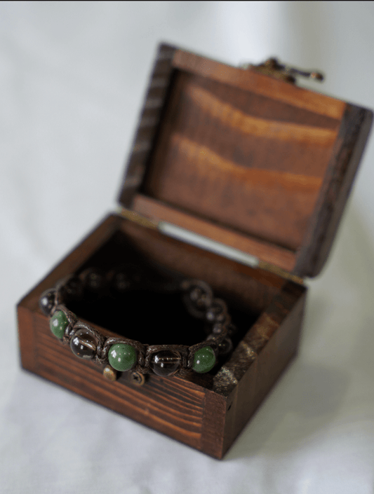 Macramé Gemstone Bracelet — Smoky Quartz, Jade & Obsidian – Luxury Handcrafted Art by Pilardi