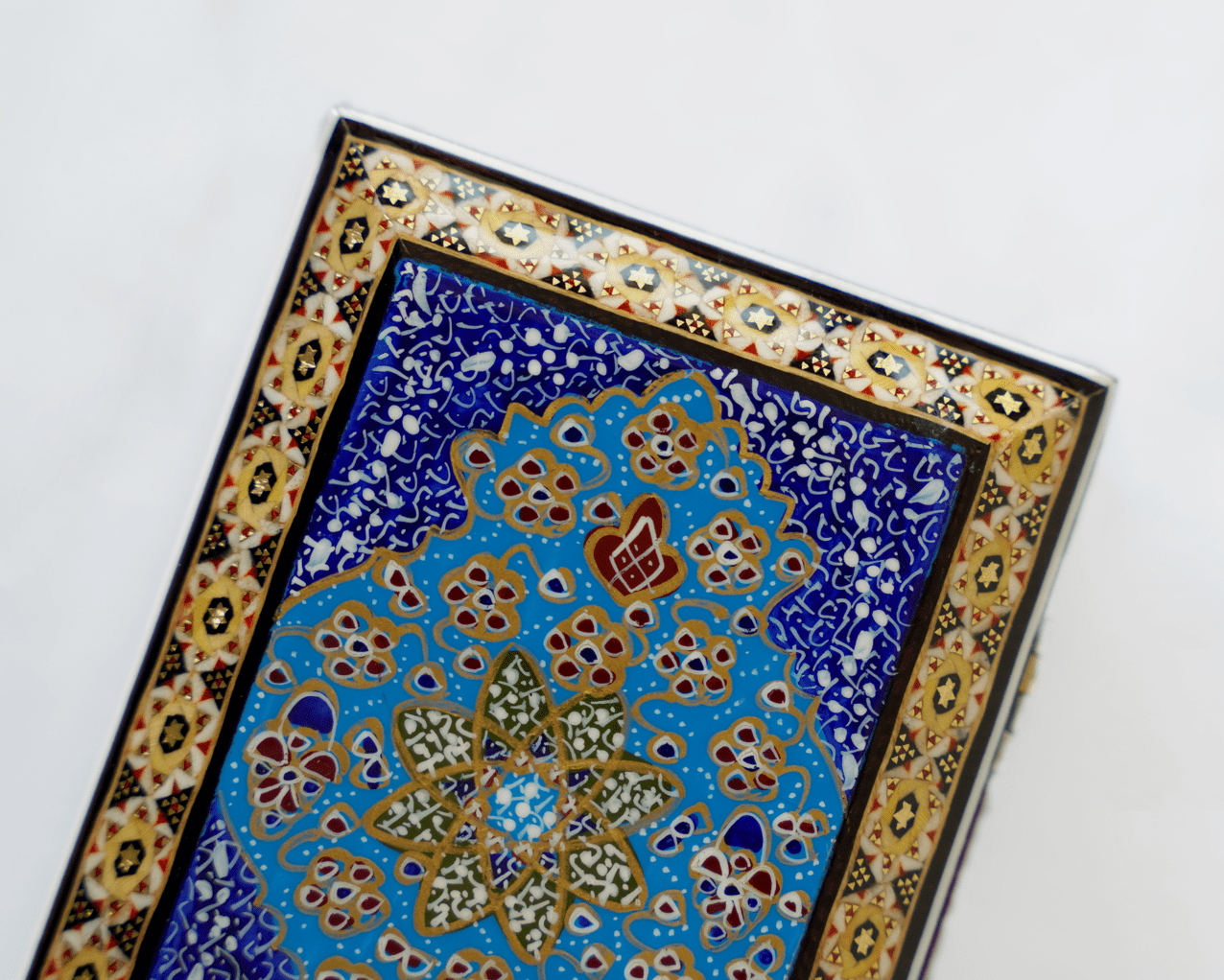 sadaf – hand - painted miniature jewelry box (14 × 10 × 4.5 cm) – luxury handcrafted art by pilardi