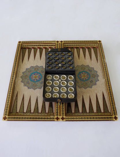 Khatam Chess & Backgammon Set – Turquoise Edition – Luxury Handcrafted Art by Pilardi