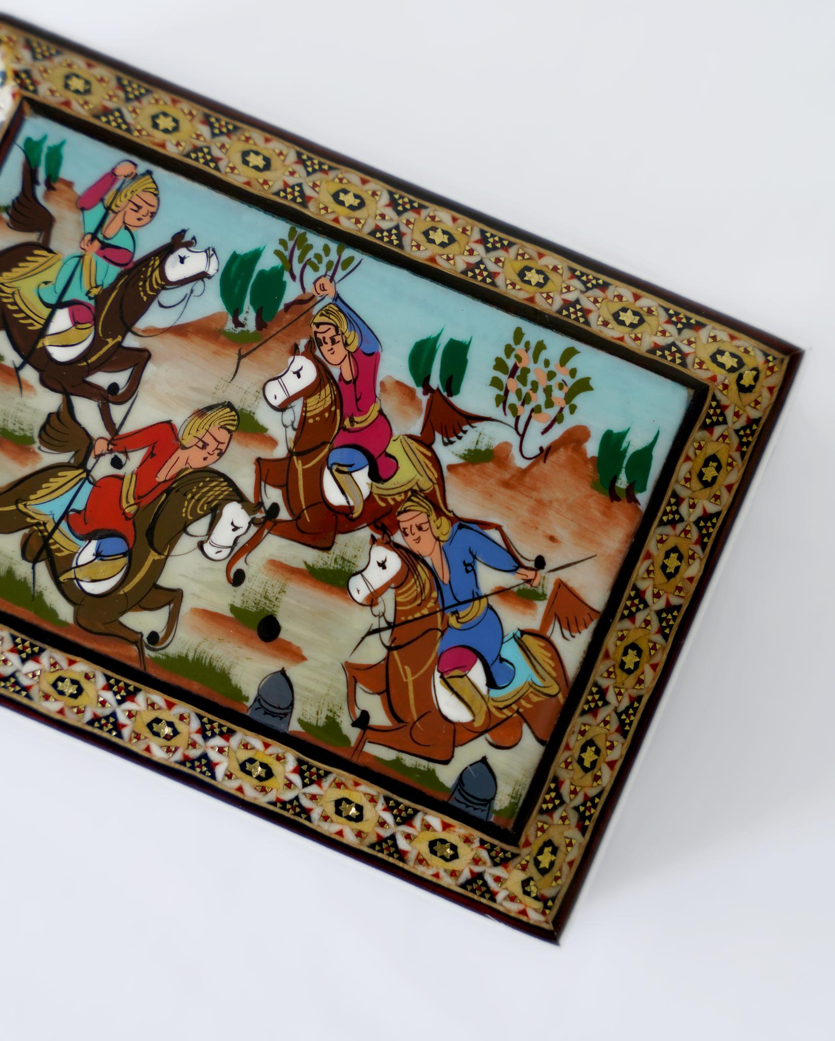 Handmade Wooden Jewelry Box – Polo Riders (14 × 10 × 4.5 cm) – Luxury Handcrafted Art by Pilardi