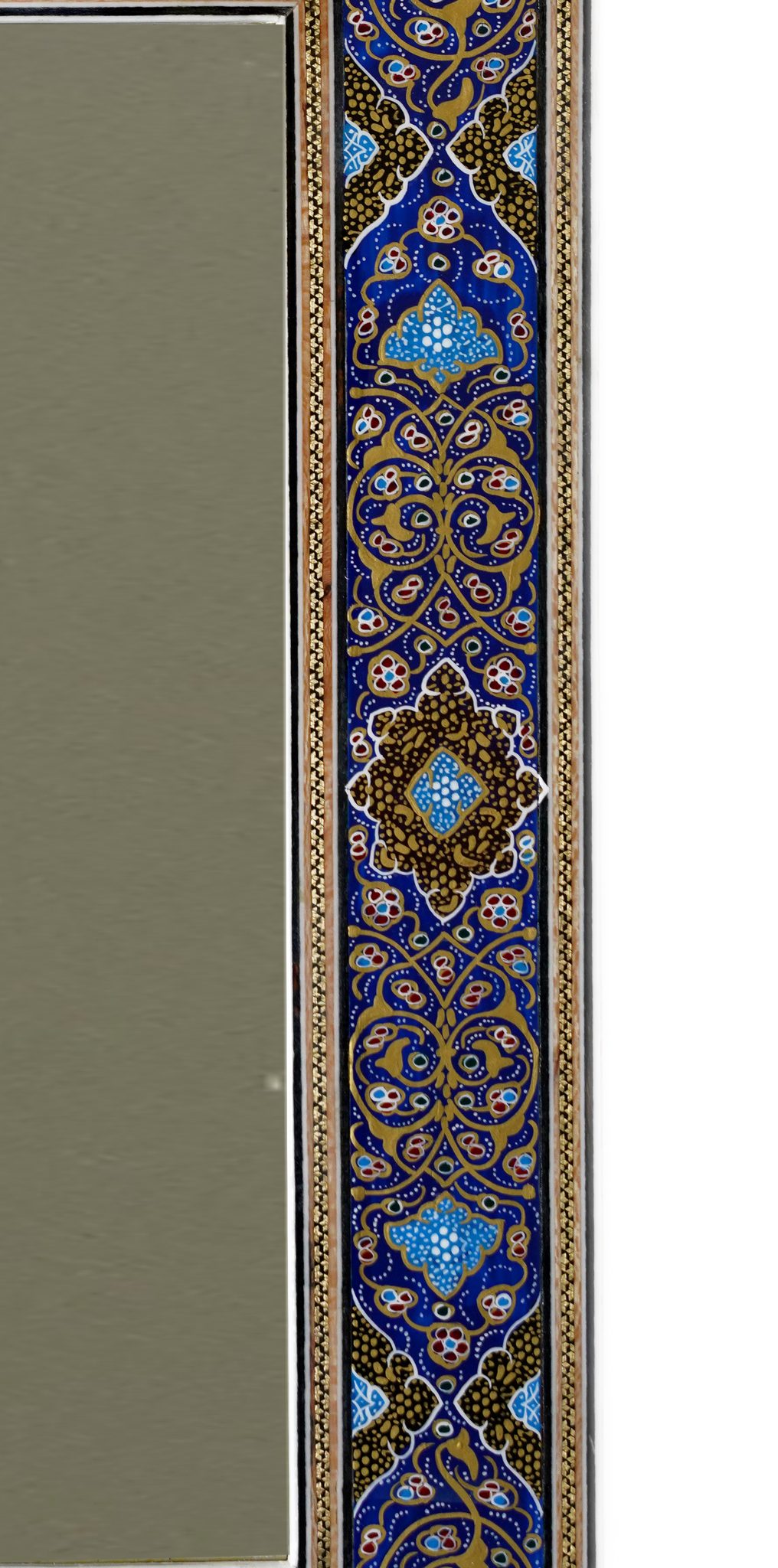 Hand-Painted Tazhib Mirror – Indigo (40.5 × 34.5 cm) – Luxury Handcrafted Art by Pilardi