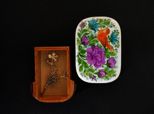 The Bahar Box – Small Hand-Painted Jewelry Box, Mandala Design, Gift for Her / Gifts for him