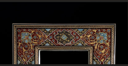 Handmade Tazhib Mirror – Red| 28×23 cm
