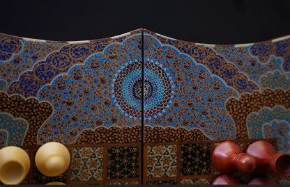 Tazhib – Handmade Persian Chess & Backgammon Set with Shamseh Motifs