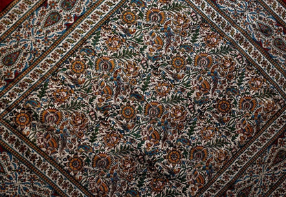 Handmade Reversible Block-Printed Tablecloth | 1m x 1m