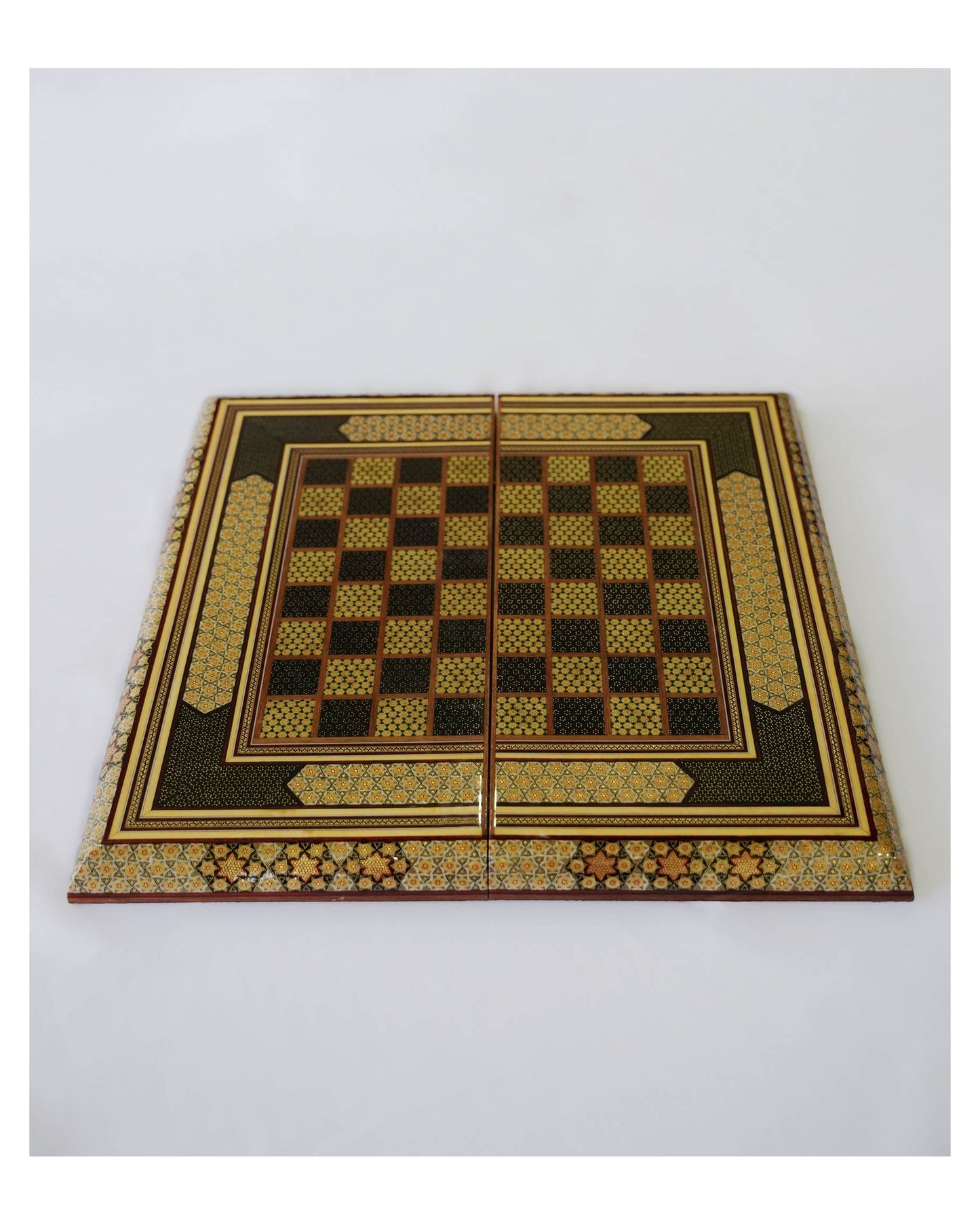 khatam chess & backgammon set – black edition – luxury handcrafted art by pilardi