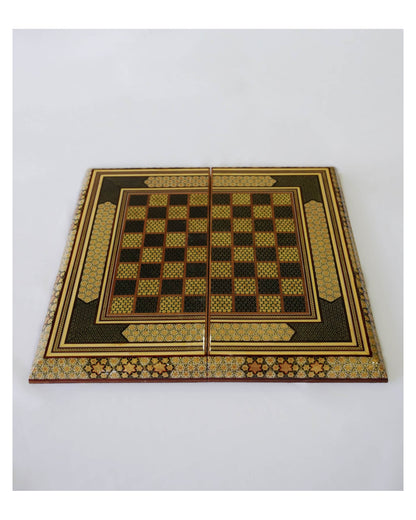 Khatam Chess & Backgammon Set – Black Edition – Luxury Handcrafted Art by Pilardi