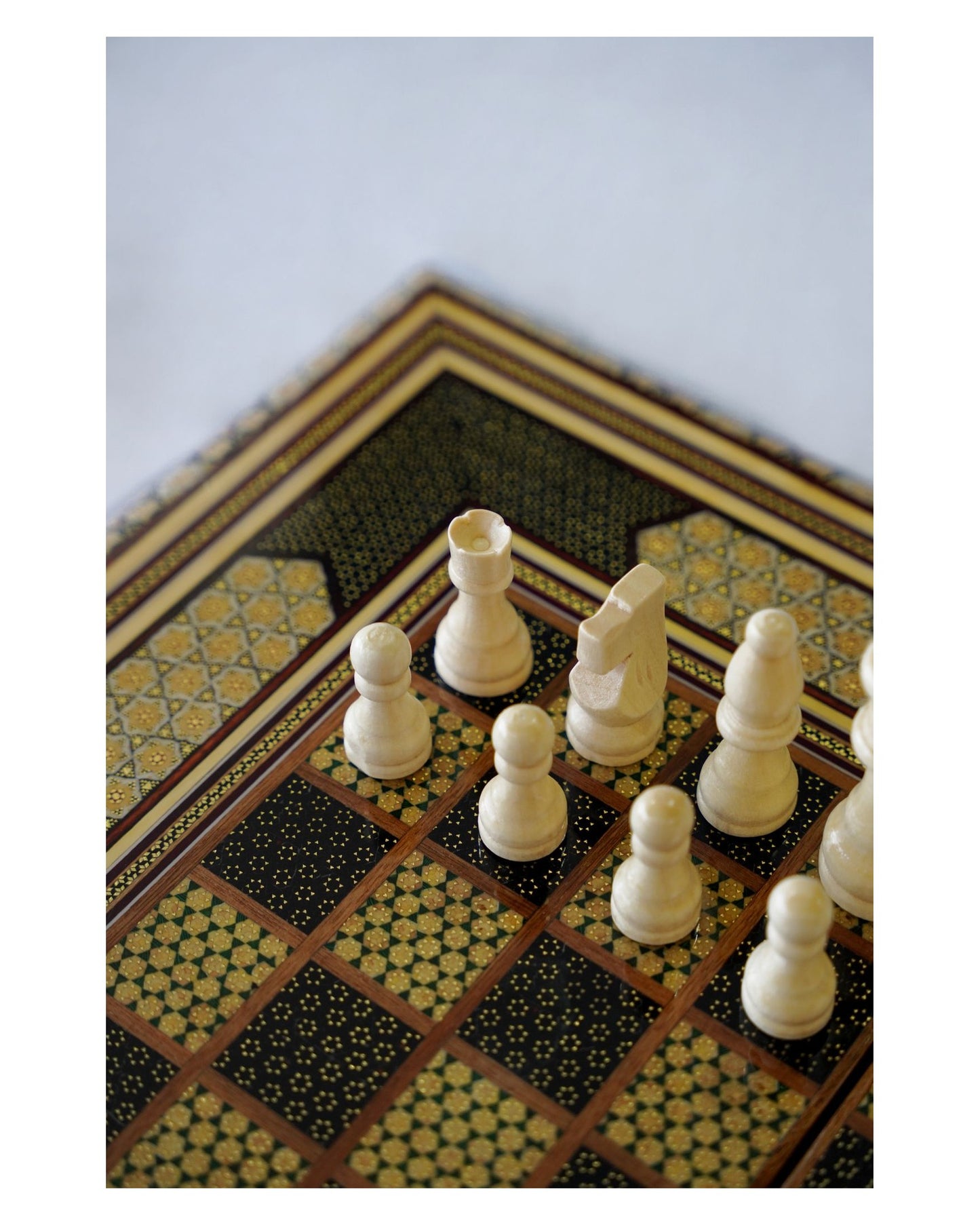 khatam chess & backgammon set – black edition – luxury handcrafted art by pilardi