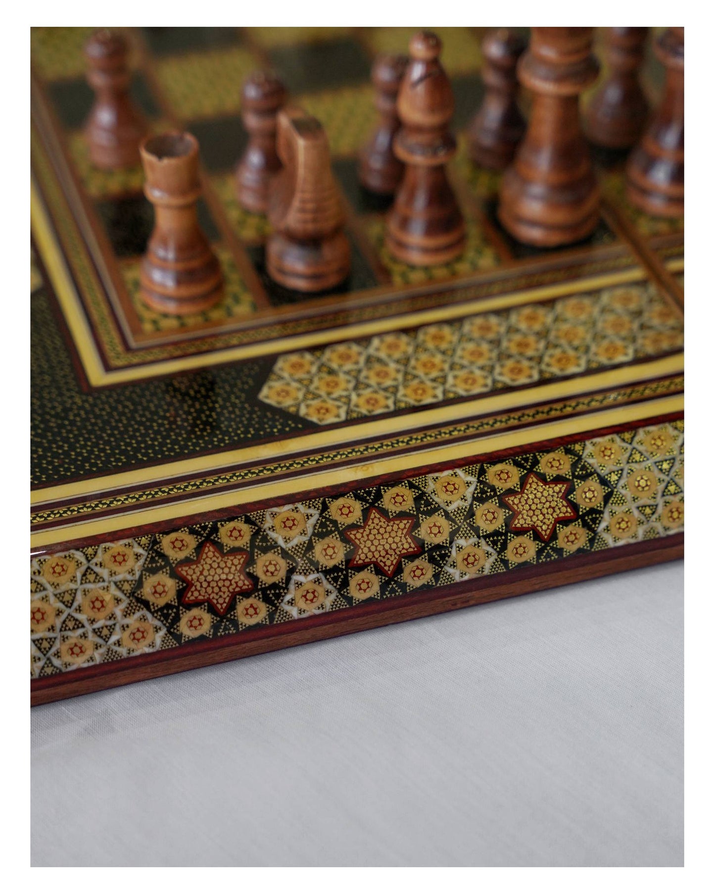 khatam chess & backgammon set – black edition – luxury handcrafted art by pilardi