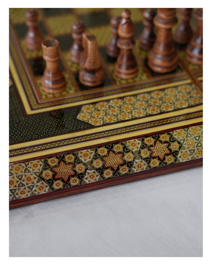 Khatam Chess & Backgammon Set – Black Edition – Luxury Handcrafted Art by Pilardi
