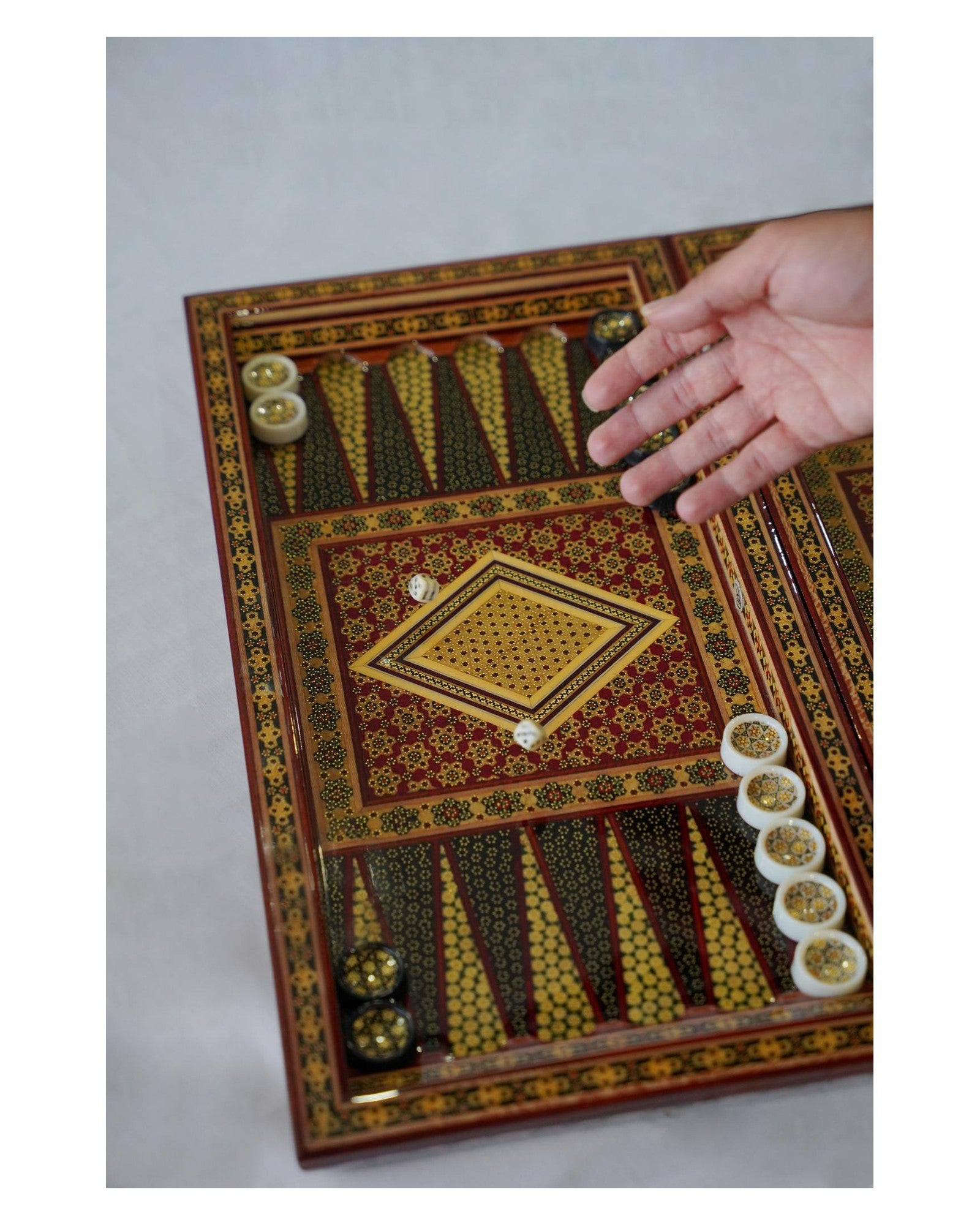 Khatam Chess & Backgammon Set – Black Edition – Luxury Handcrafted Art by Pilardi