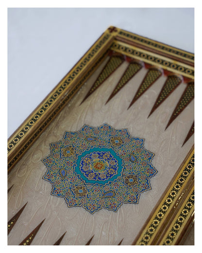 Khatam Chess & Backgammon Set – Turquoise Edition – Luxury Handcrafted Art by Pilardi
