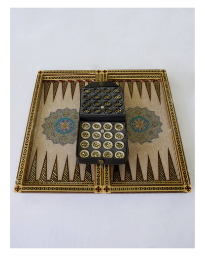 Khatam Chess & Backgammon Set – Turquoise Edition – Luxury Handcrafted Art by Pilardi