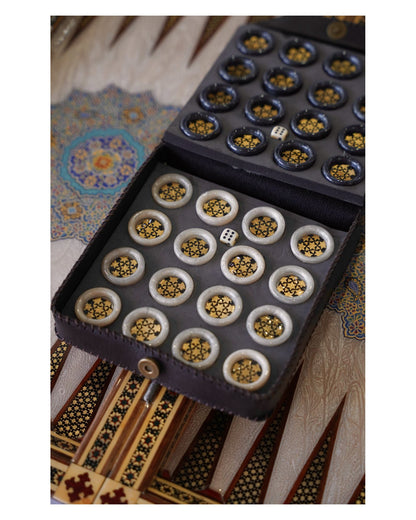 Khatam Chess & Backgammon Set – Turquoise Edition – Luxury Handcrafted Art by Pilardi