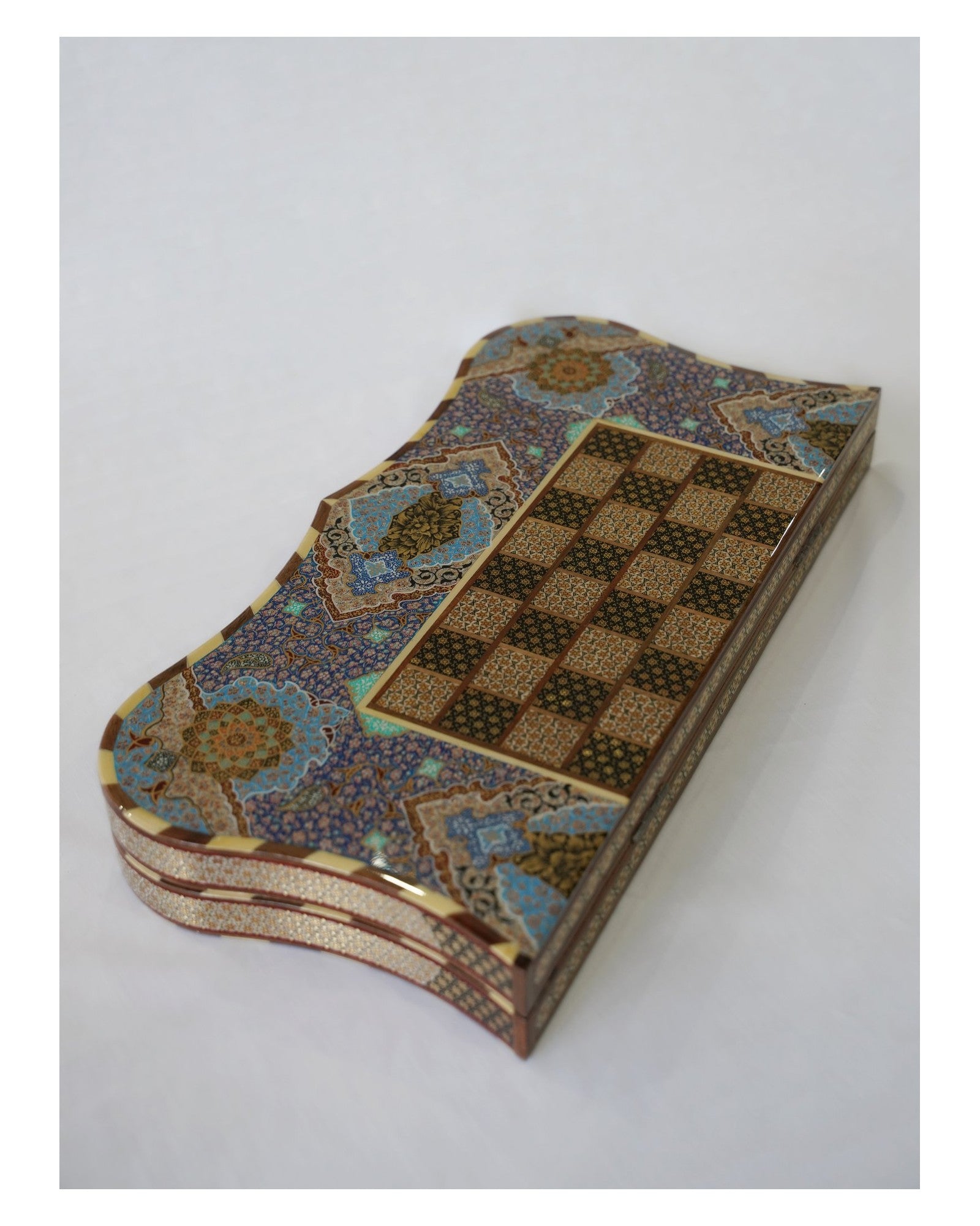 Tazhib Chess & Backgammon Set – Turquoise – Luxury Handcrafted Art by Pilardi