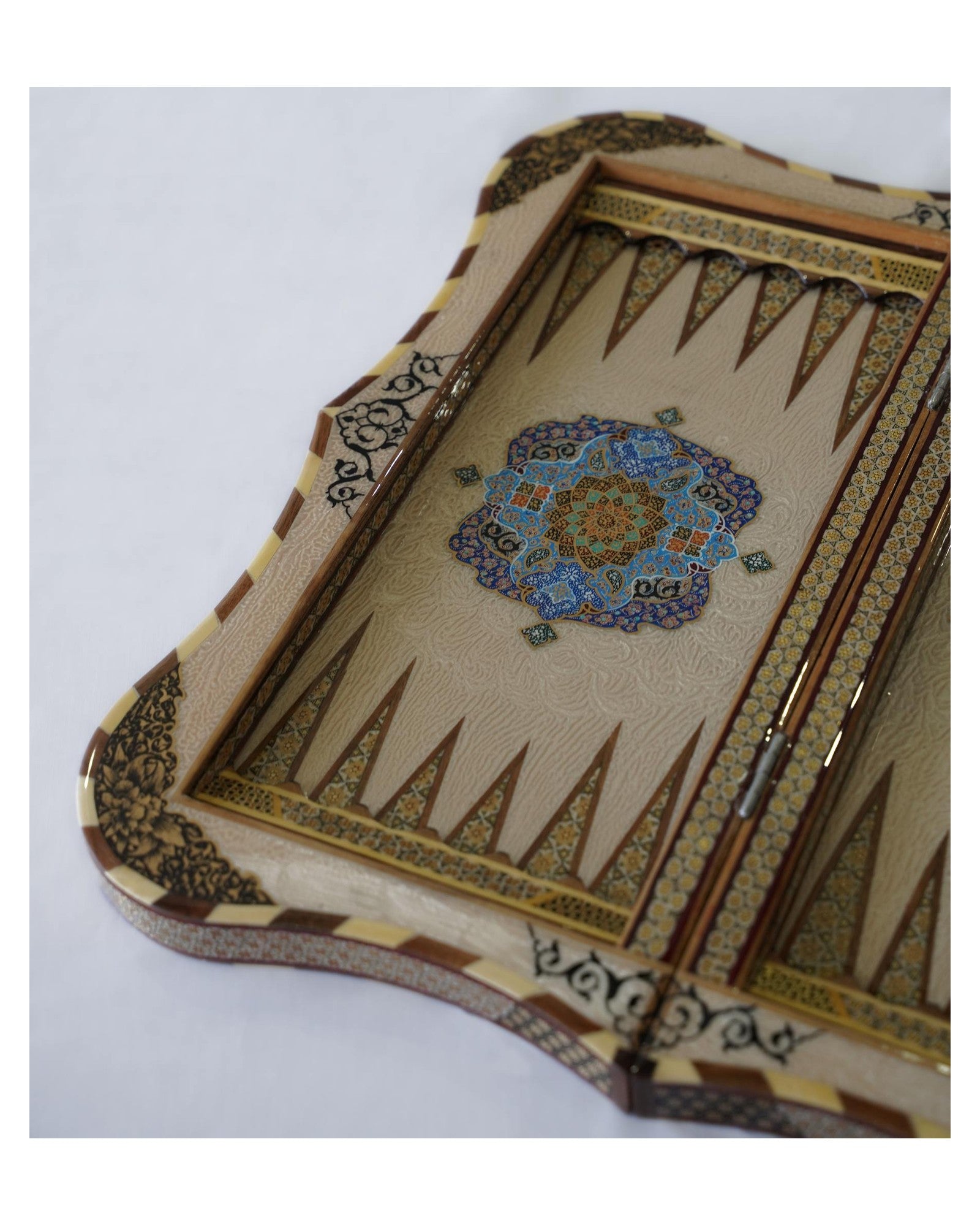 Tazhib Chess & Backgammon Set – Turquoise – Luxury Handcrafted Art by Pilardi