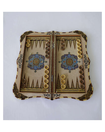 Tazhib Chess & Backgammon Set – Turquoise – Luxury Handcrafted Art by Pilardi