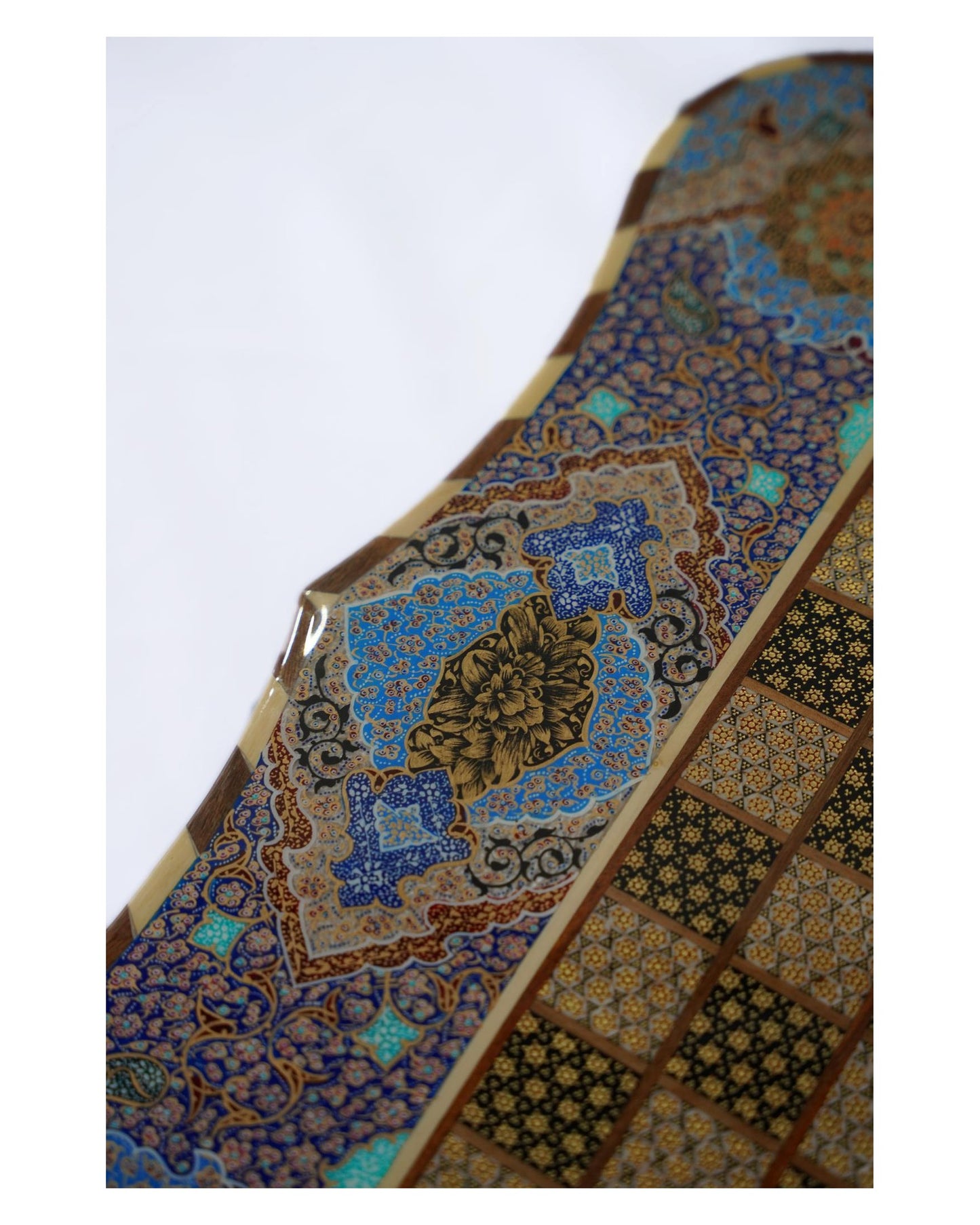 tazhib chess & backgammon set – turquoise – luxury handcrafted art by pilardi