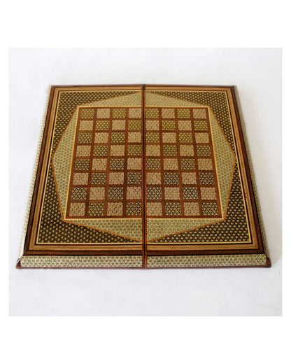 Khatam Chess & Backgammon Set – Golden Edition – Luxury Handcrafted Art by Pilardi