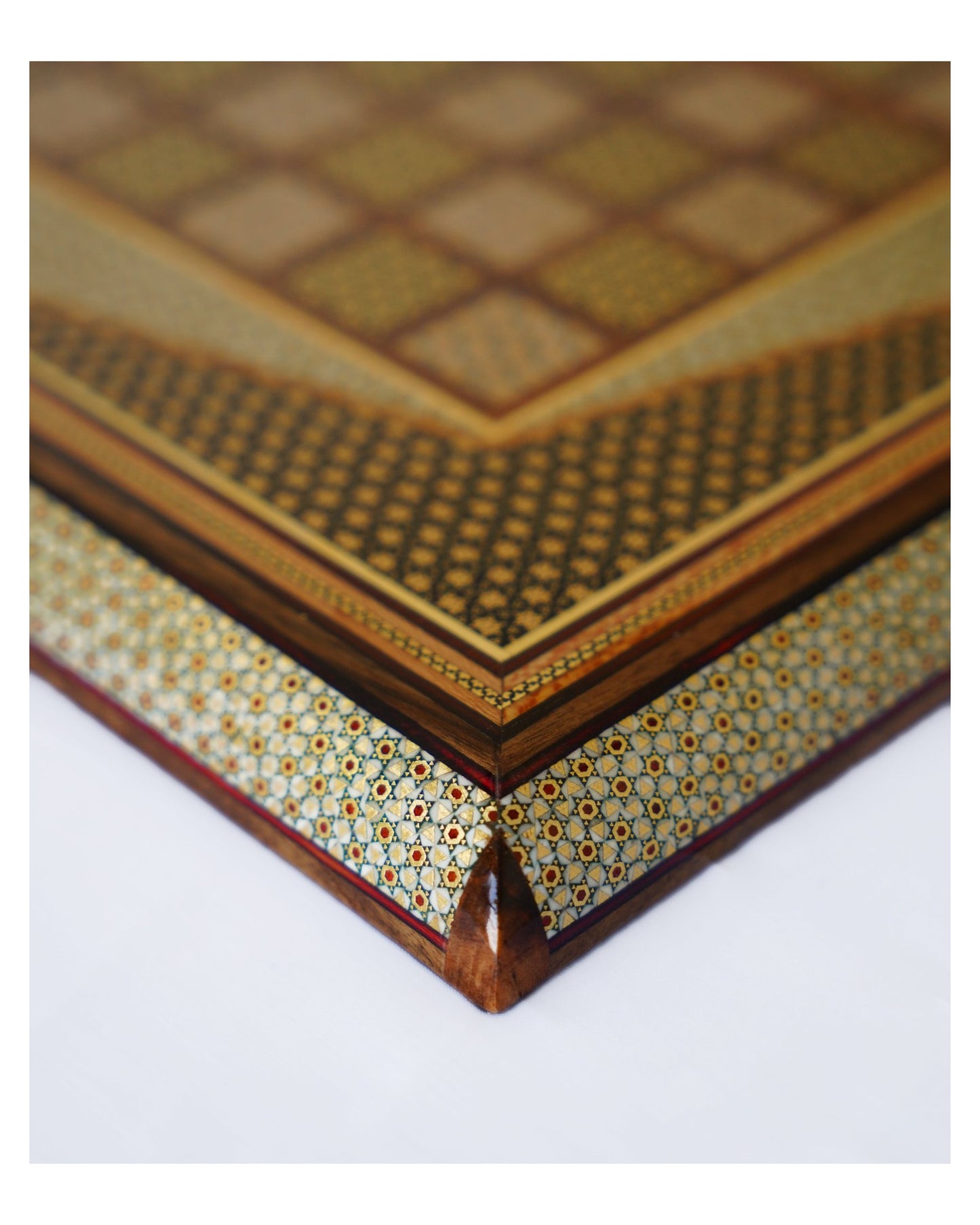 khatam chess & backgammon set – golden edition – luxury handcrafted art by pilardi