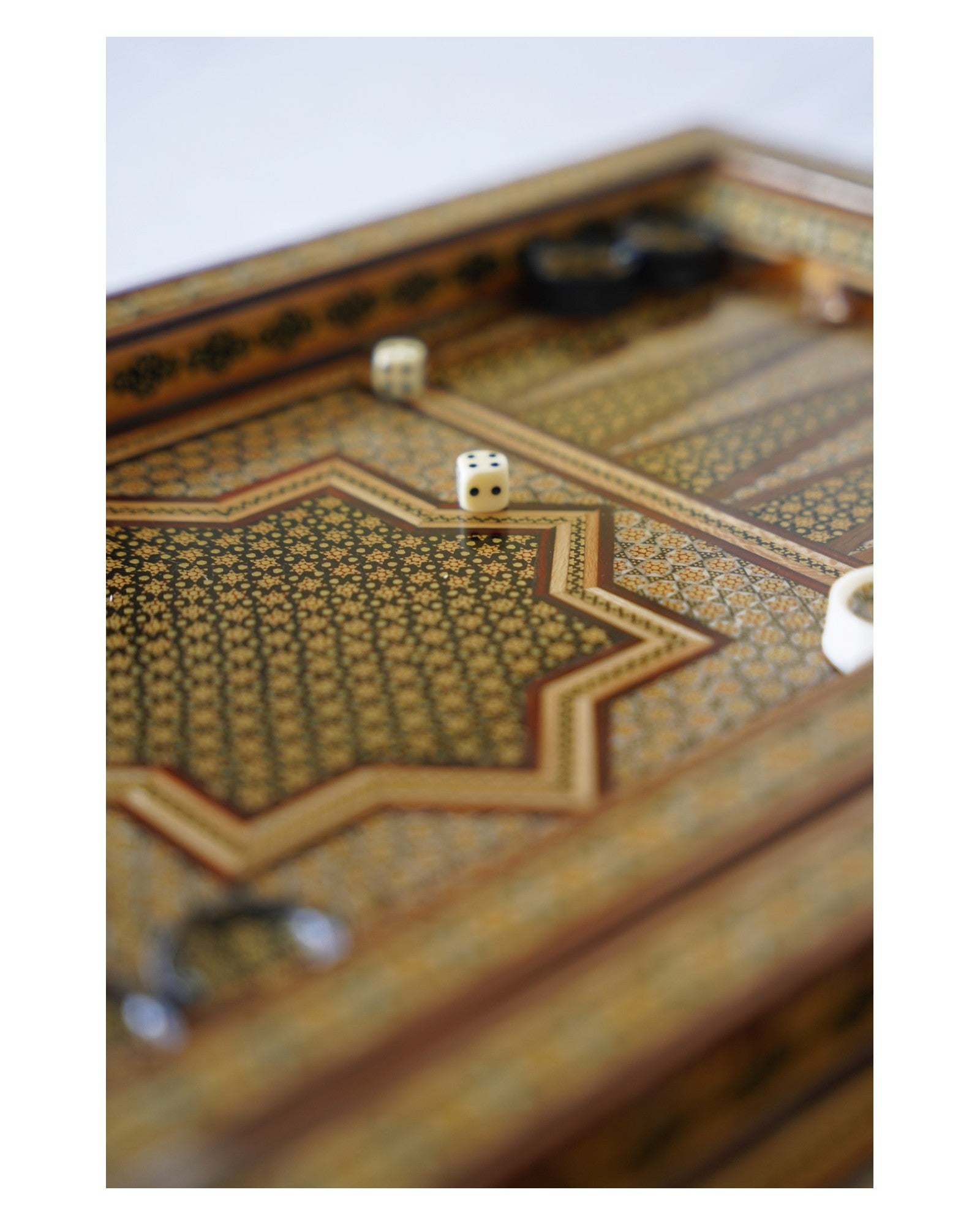 Khatam Chess & Backgammon Set – Golden Edition – Luxury Handcrafted Art by Pilardi