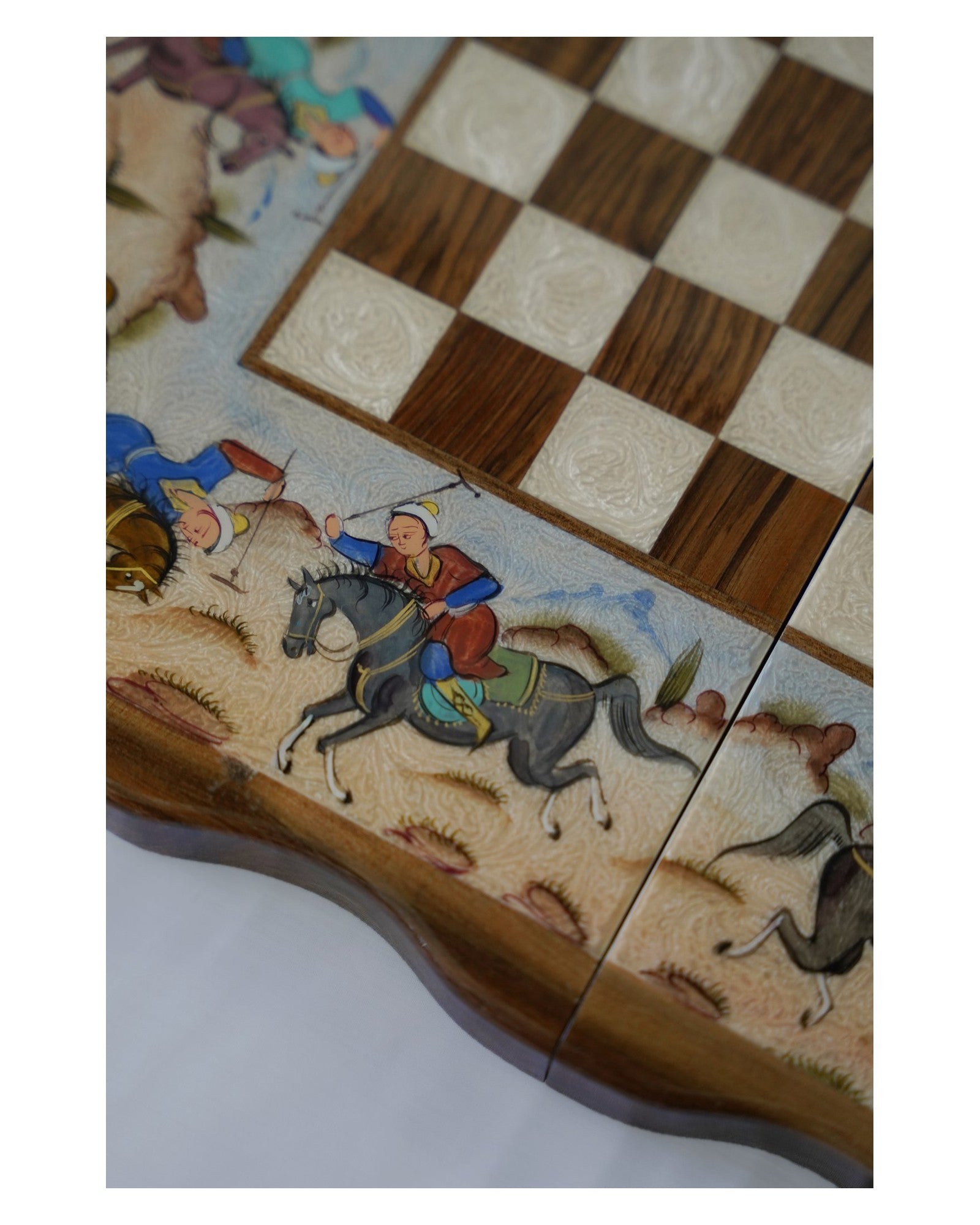 Hand-Painted Polo Chess & Backgammon Set – Luxury Handcrafted Art by Pilardi