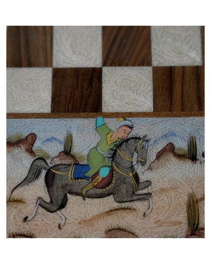 Hand-Painted Polo Chess & Backgammon Set – Luxury Handcrafted Art by Pilardi