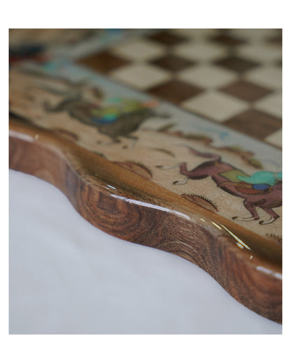 Hand-Painted Polo Chess & Backgammon Set – Luxury Handcrafted Art by Pilardi