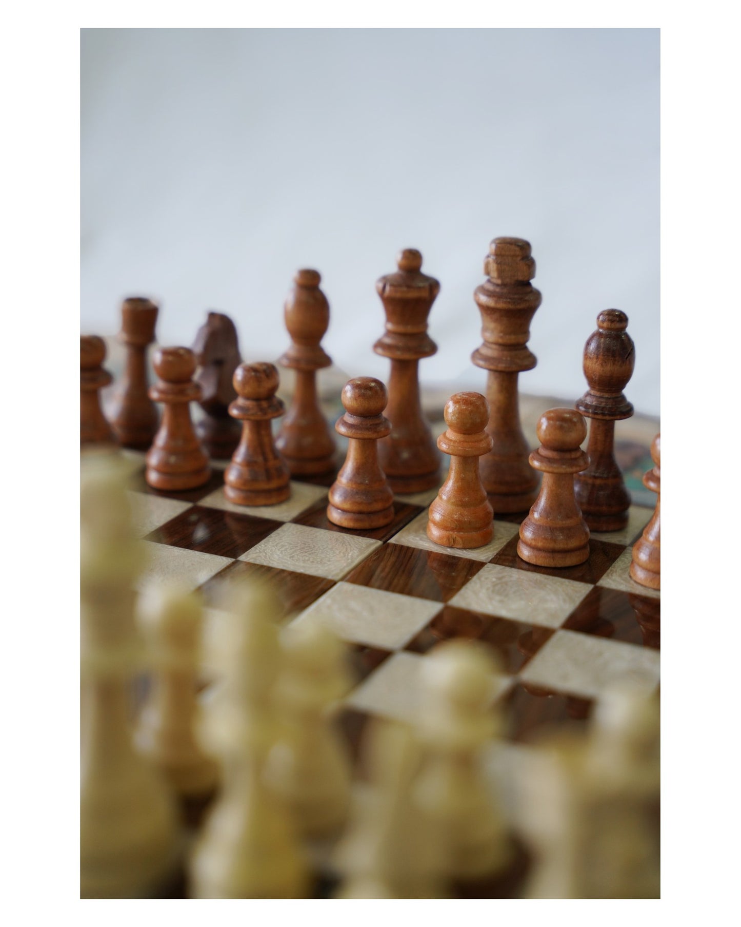 hand-painted polo chess & backgammon set – luxury handcrafted art by pilardi