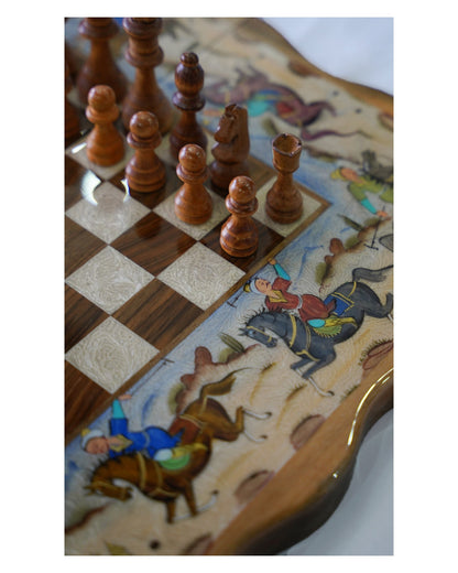 Hand-Painted Polo Chess & Backgammon Set – Luxury Handcrafted Art by Pilardi