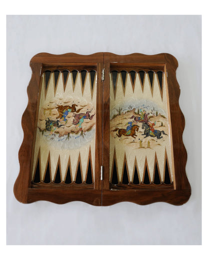Hand-Painted Polo Chess & Backgammon Set – Luxury Handcrafted Art by Pilardi