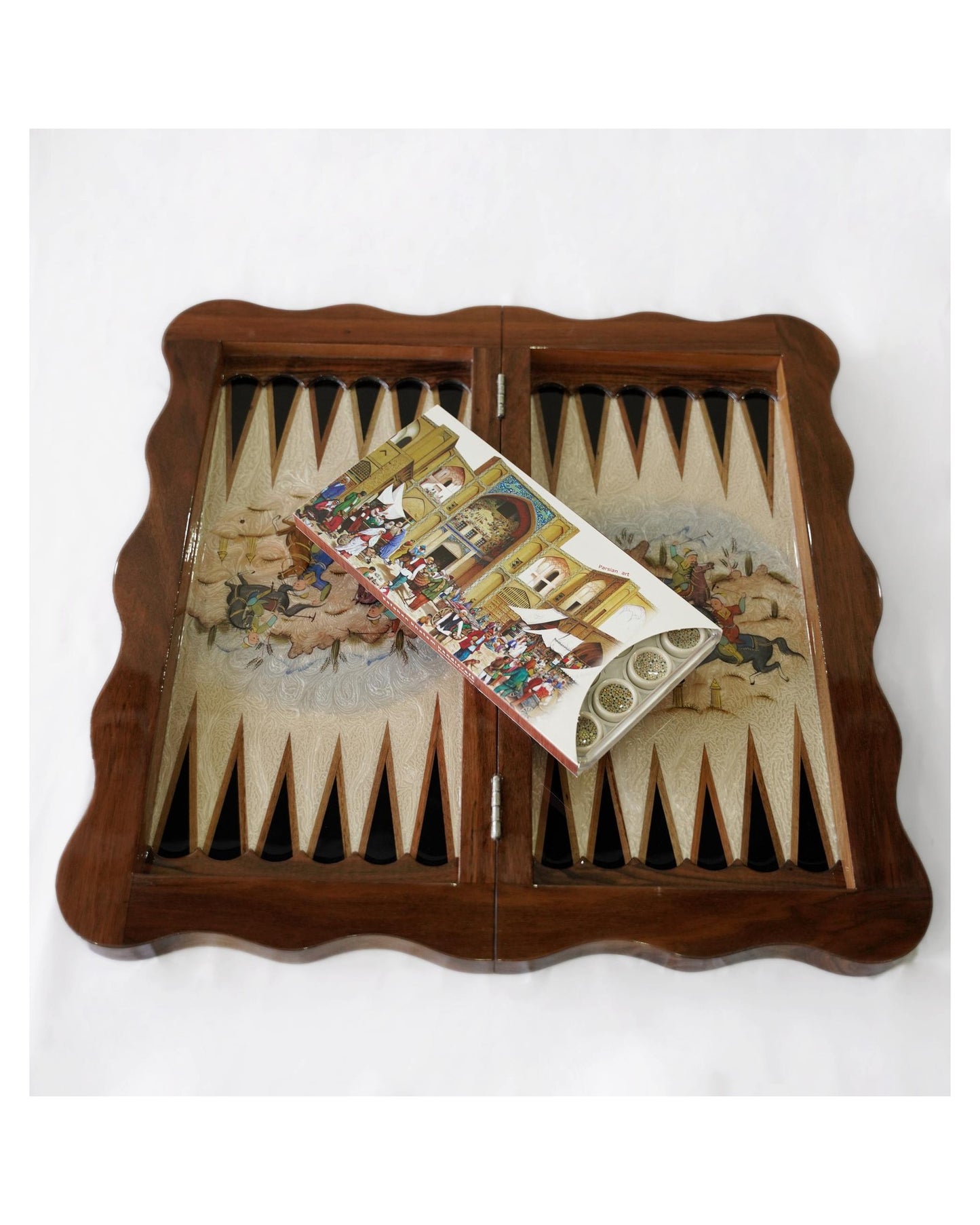hand-painted polo chess & backgammon set – luxury handcrafted art by pilardi