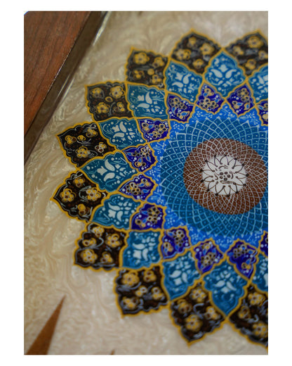Tazhib Chess & Backgammon Set – Indigo – Luxury Handcrafted Art by Pilardi