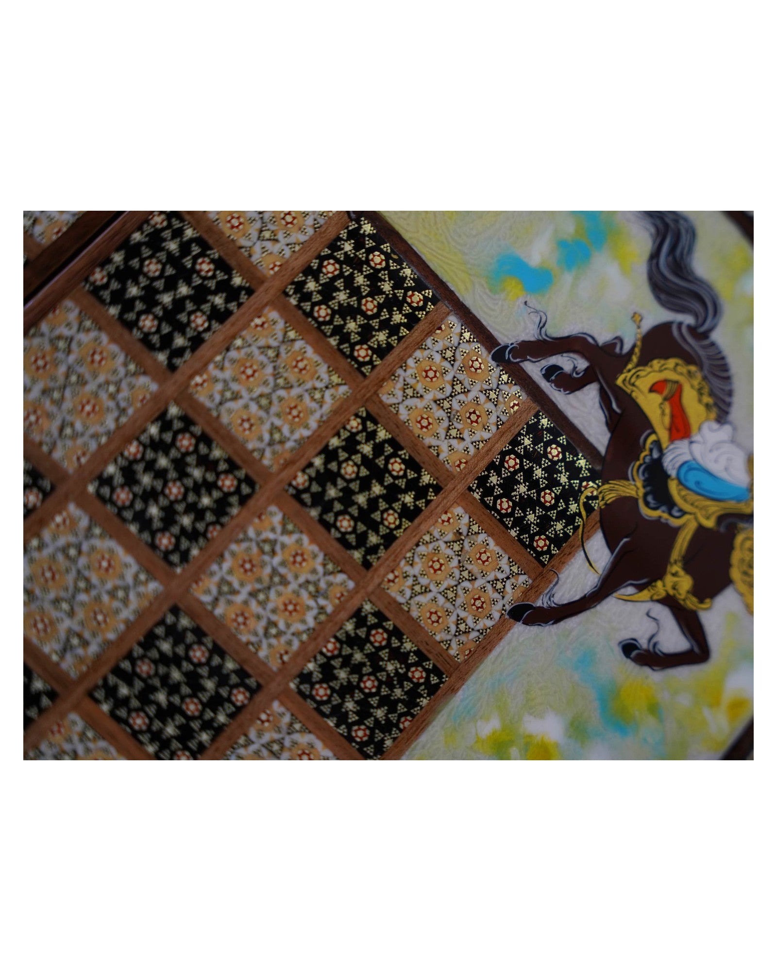 Polo Miniature Chess & Backgammon Set – Khatam Marquetry – Luxury Handcrafted Art by Pilardi
