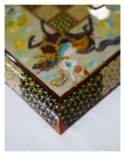 Polo Miniature Chess & Backgammon Set – Khatam Marquetry – Luxury Handcrafted Art by Pilardi