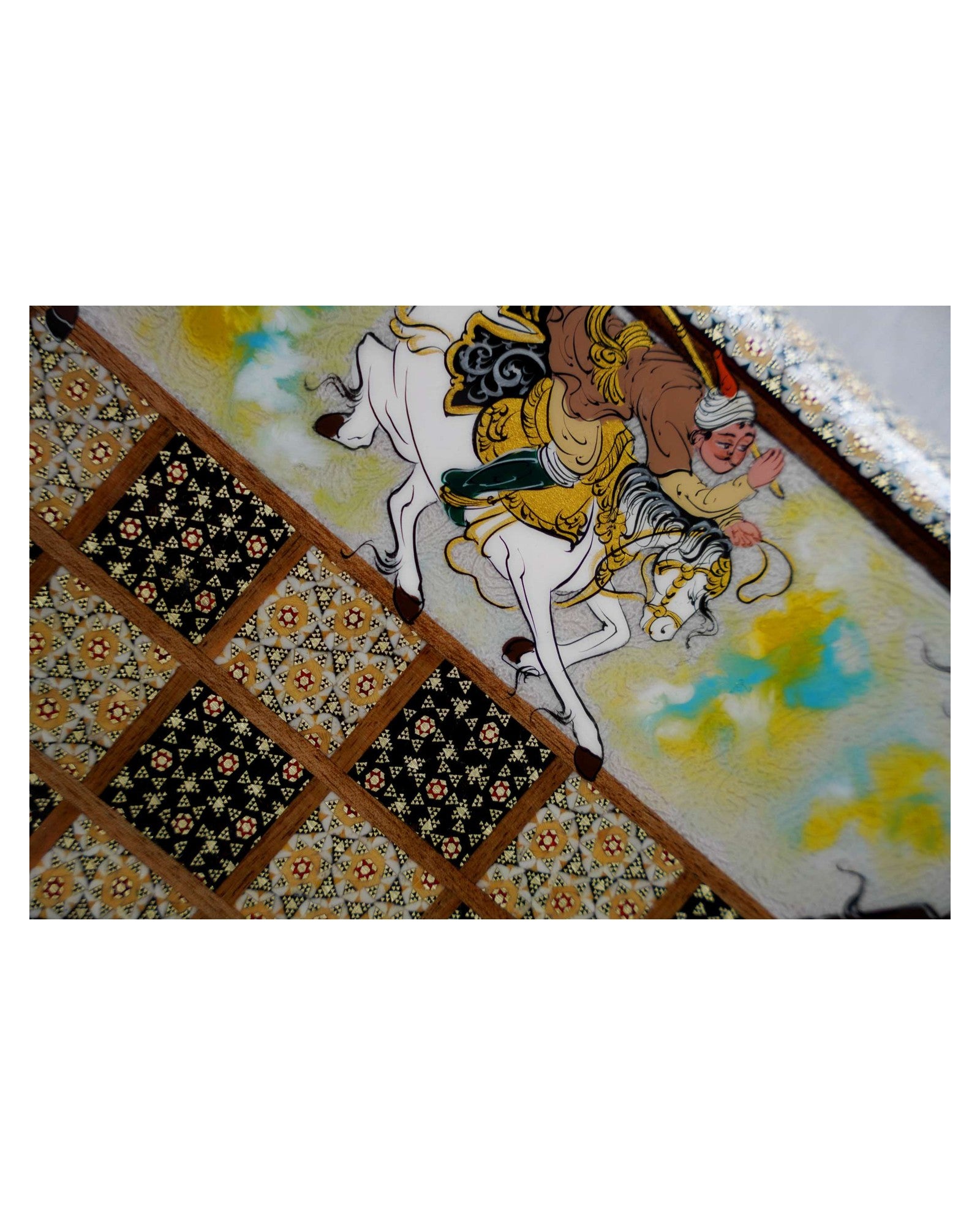 Polo Miniature Chess & Backgammon Set – Khatam Marquetry – Luxury Handcrafted Art by Pilardi